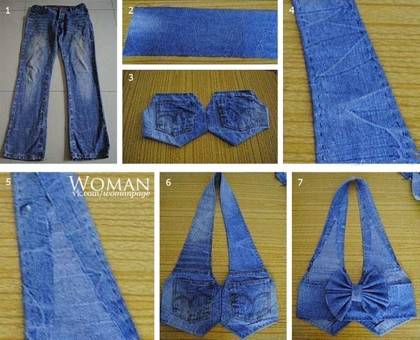 Модная жилетка из старых джинсов