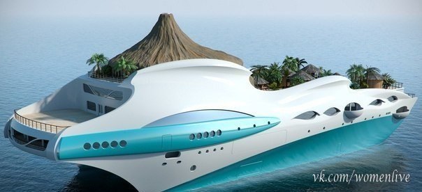 90-метровая яхта, названная Tropical Island Paradise от британской Yacht Island Designs.