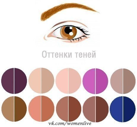 Цветовая гамма теней для вашего цвета глаз