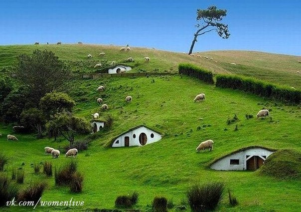 Дома в городке Матамата, остров Северный, Новая Зеландия