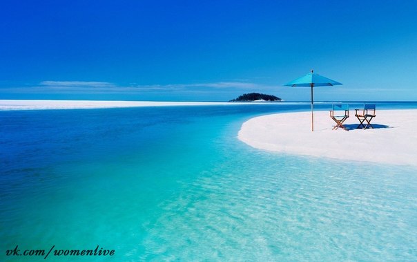 Пляж "Whitehaven beach" на острове Святой Троицы в Австралии.