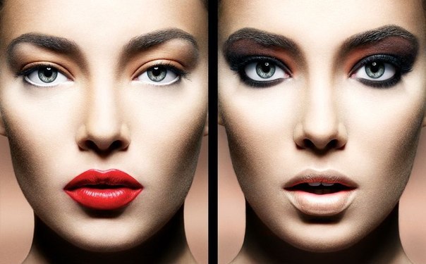 Никогда не забывайте про правило идеального макияжа: акцент делают либо на глаза, либо на губы