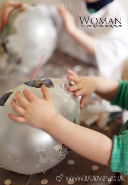 Воздушный шар для декора детской в технике папье-маше!