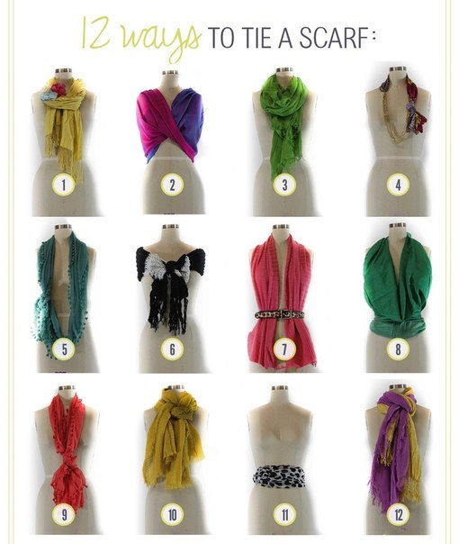 12 способов как стильно завязать шарф: