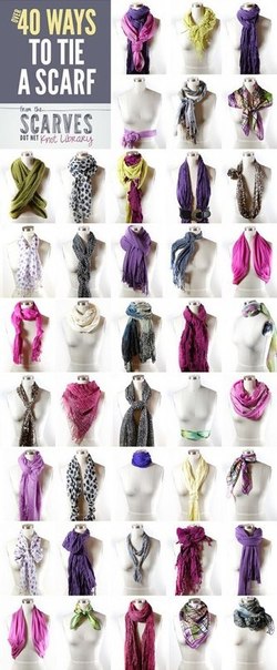 40 способов носить шарфик или нашейный платок.