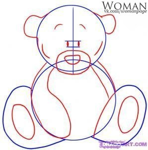 Как нарисовать медвежонка Тедди.