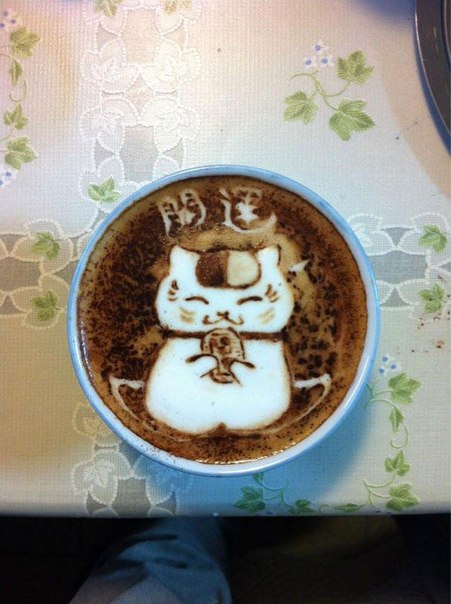 Необычные произведения искусства из кофе латте