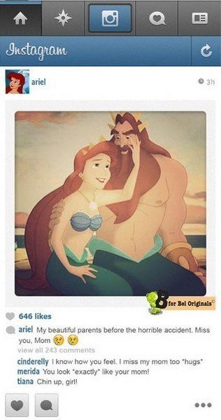 Если бы у диснеевских принцесс был Instagram